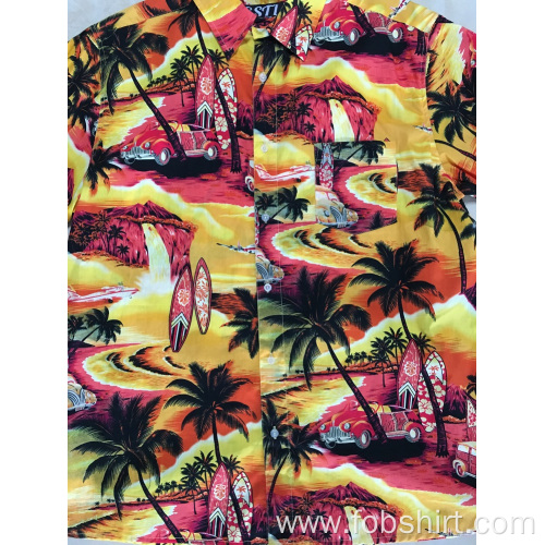 Print Hawaii Casual Shirt Men Hawaiian Casual Shirt Supplier